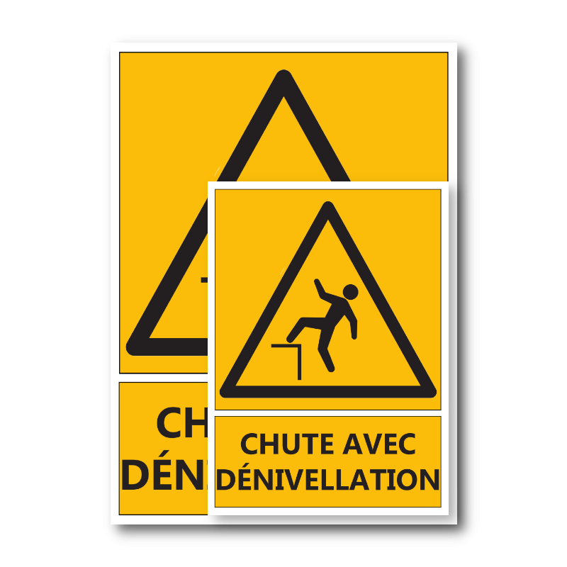 Panneau de signalisation Danger chute avec dénivellation